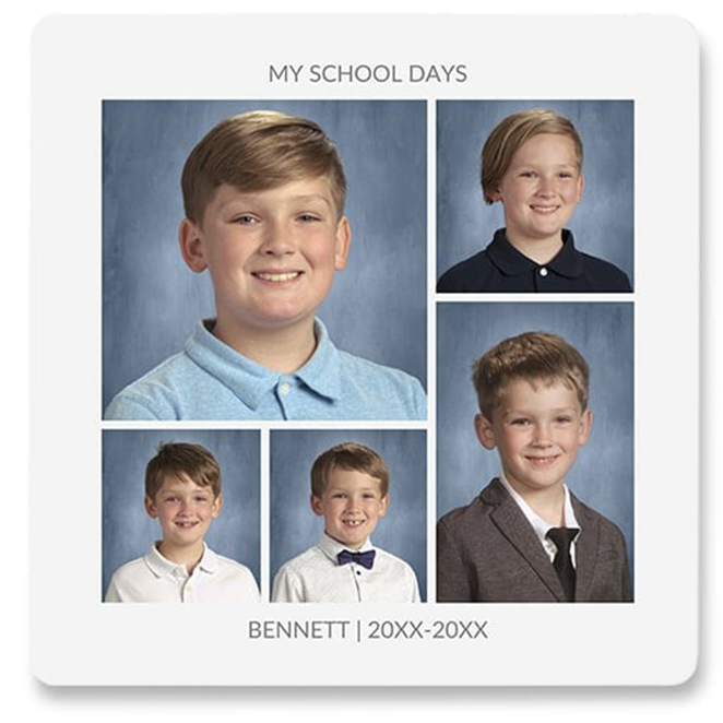 3x3 White Five Photo w/Text Magnet | MyCollection.Lifetouch.com