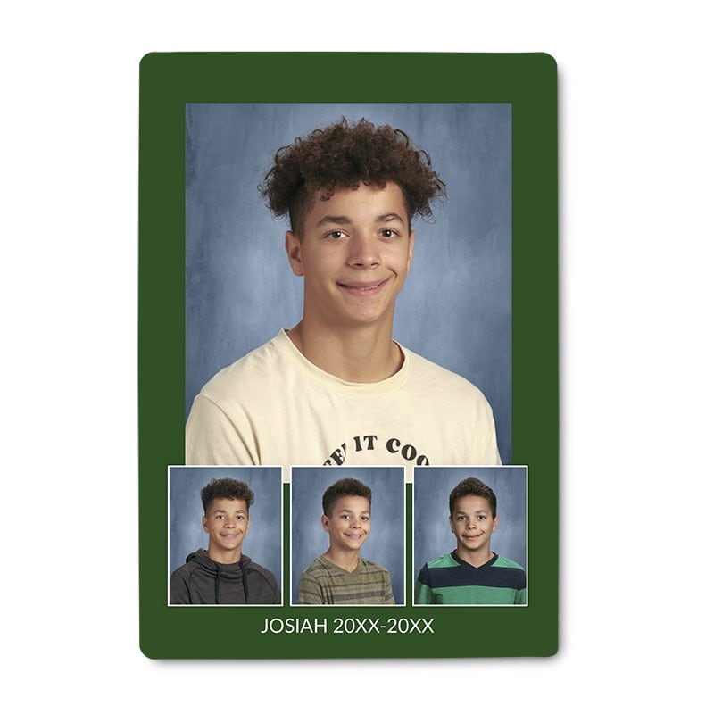 3x5 Green Four Photo w/Text Magnet | MyCollection.Lifetouch.com
